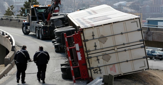 overturned truck