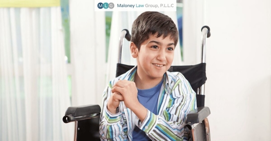 young child in a wheelchair