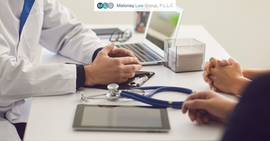 Doctor talking with patients