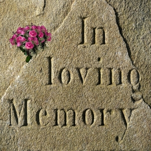 "In Loving Memory" etched in stone